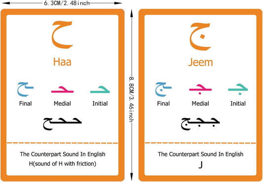 28pcs Arabic Alphabet Flashcards, Learn Arabic Alphabet for Beginner, Educational Language Learning Resource for Grade School, Classroom, Homeschool Supplies