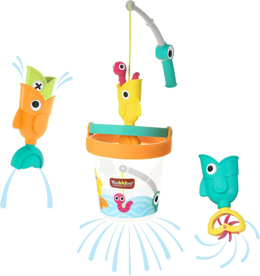 Yookidoo Ice Cream Bucket - Baby Bath Toys Scoop 'N' Splash Set with Floating Cups and Ice Cream Scooper - Water Toys for Toddlers Bathtime Fun