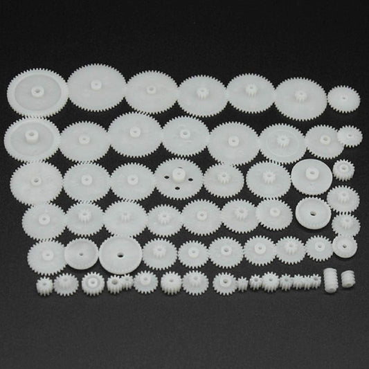 58pcs Plastic Gears Module 0.5 for DC Motor DIY Model Toys