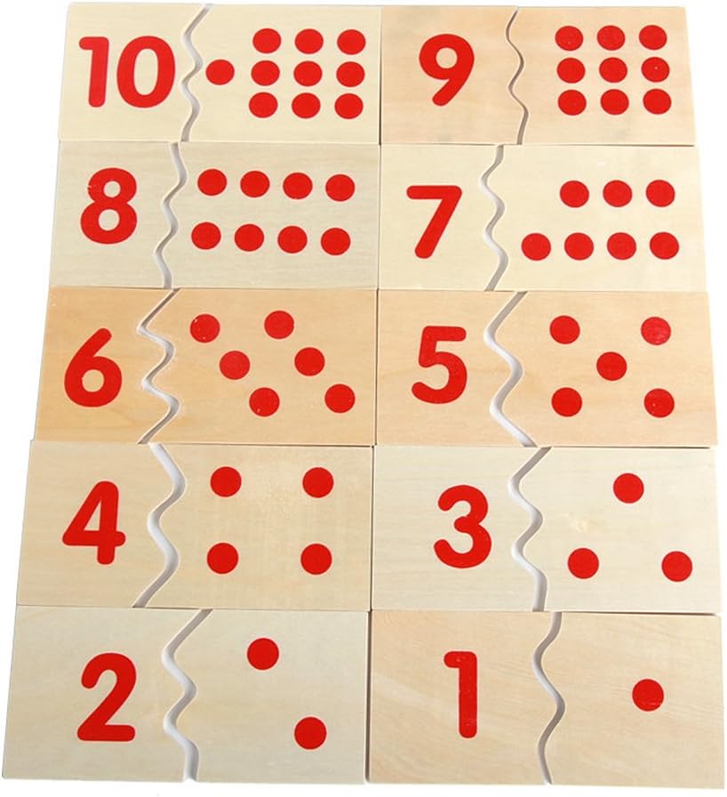 Montessori USA Montessori Math Materials Number Puzzle 1-10 for Preschool Early Learning Tool