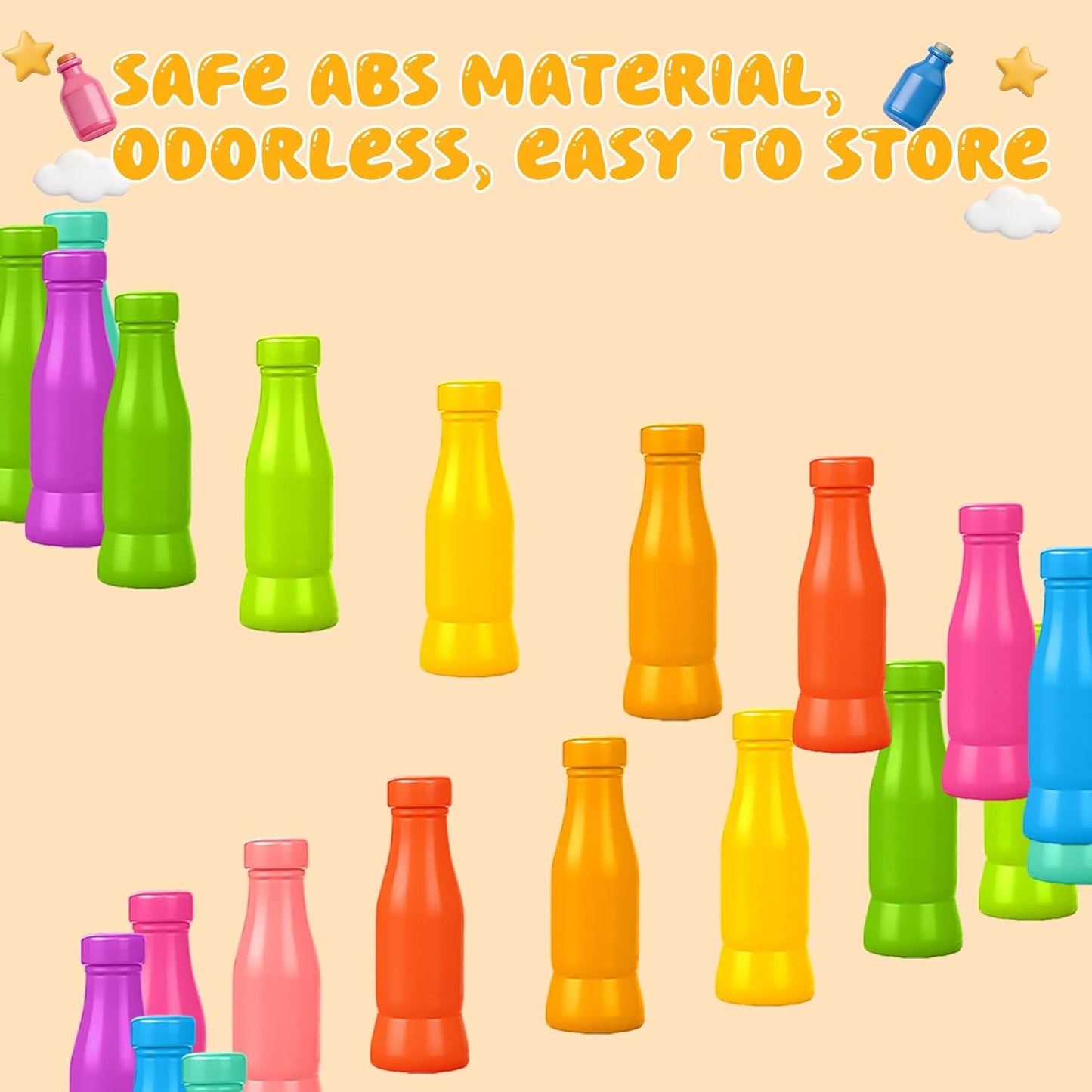Vodolo 20pcs Bottle Color Match Game,Family Matching Games,Memory and Logical Training Bottle flip Game for fmaily, Party Activities