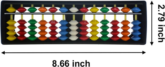 13 Digits Rods with Colorful Beads Plastic Abacus Arithmetic Soroban Kid's Calculating Tool