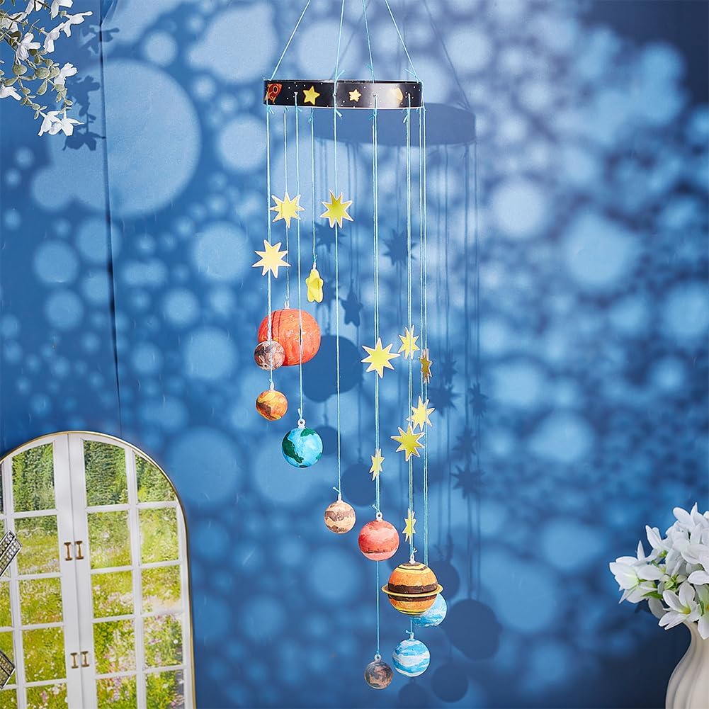 WEBEEDY 3D Solar System Model Foam Ball Kit Complete DIY Hanging Solar Project Kit with Foam Ball Pigment Brush,Make Your Own Solar System for Hanging Space Party Christmas Birthday Gift