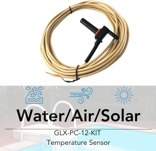 GLX-PC-12-KIT Pool Temperature Sensor Thermistor with 15 Feet Cable Water/Air/Solar Temperature Sensor Kit for Hayward Salt Chlorination Systems