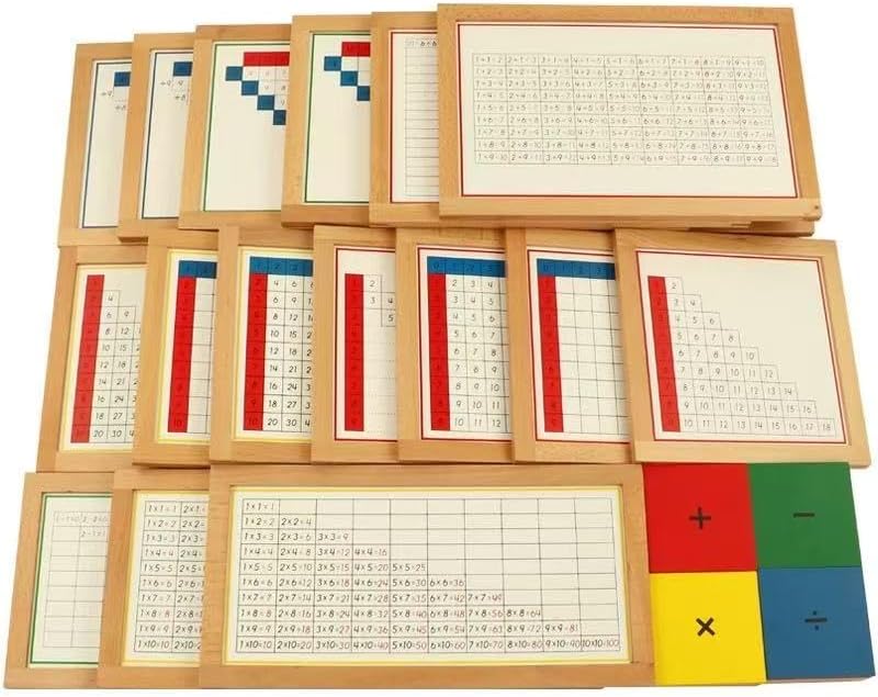 Montessori Math Toys for Kids 3+ Years, Wooden Montessori Math Education Toy - Preschool Learning Materials,Montessori Counting Teaching Aids (Division Group)