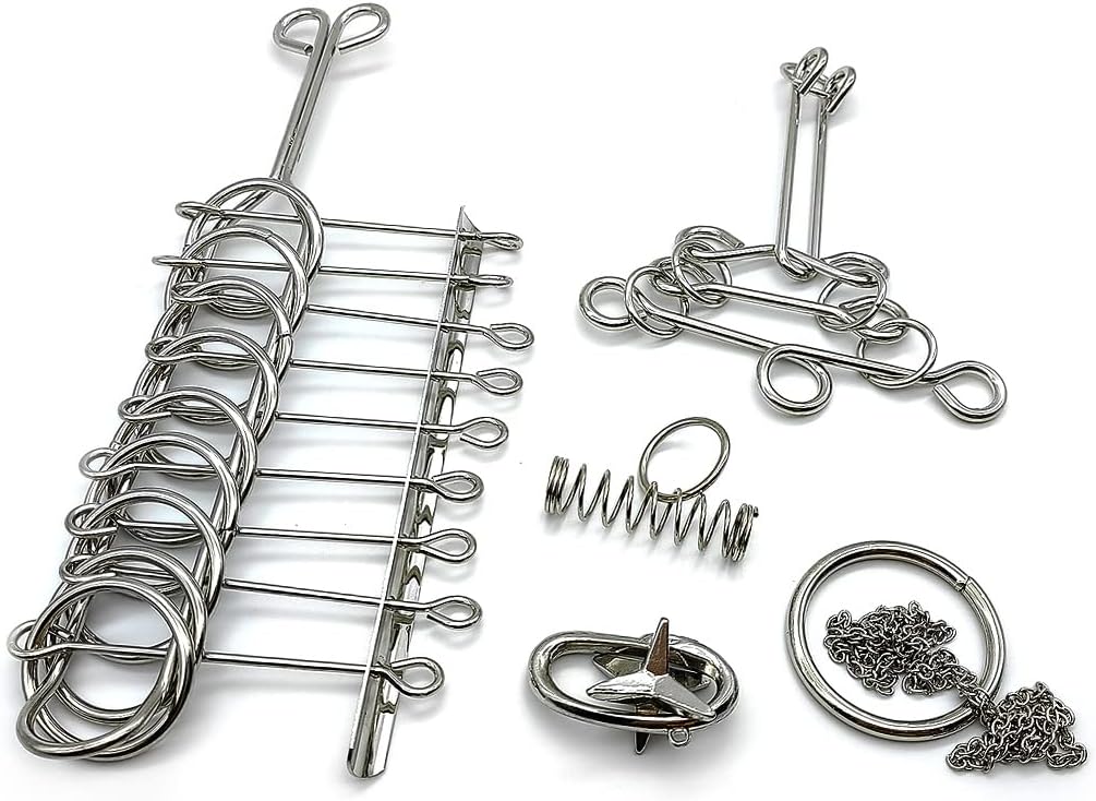 Zooshine 18 Sets Metal Brain Puzzles Teasers IQ Toys,Metal Puzzles Games for Adults Kids