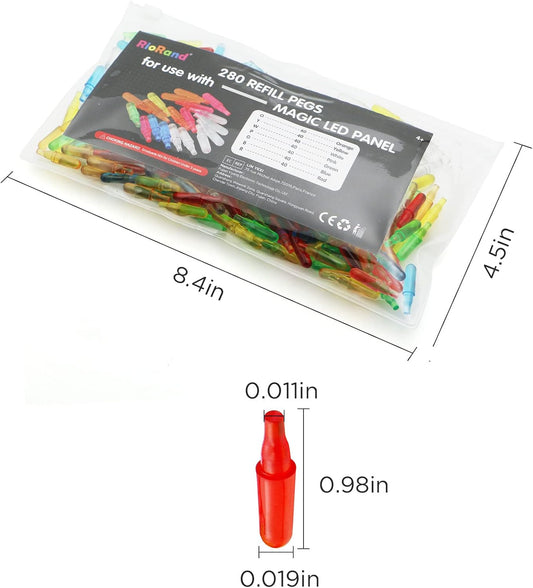 RioRand Refill Pegs 280 PCS Magic LED Panel Light Up Board Accessories for Kids Aged 4 +