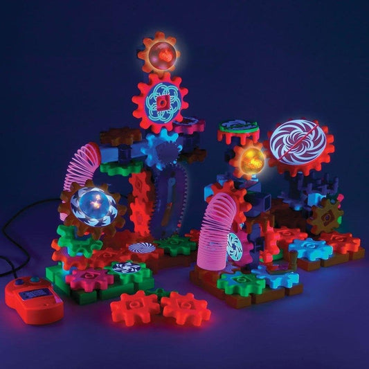Learning Resources Gears Lights & Action Building Set, STEM Activities, Fine Motor Skills, Toddler Explorer Kit, Science and Construction, Boys and Girls Gifts, 121 Pieces, Ages 5 and Up