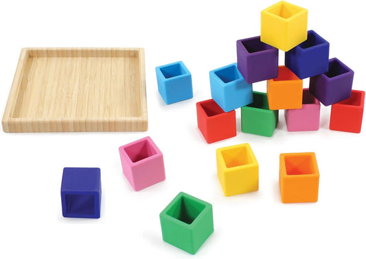 Hudson Baby Wood and Silicone Shape Sorter Toy, Multicolor, One Size