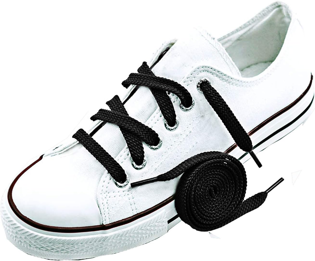 Flat Shoe laces 52" Lengths 5/16" Wide Shoelaces for Athletic Tennis Sneakers