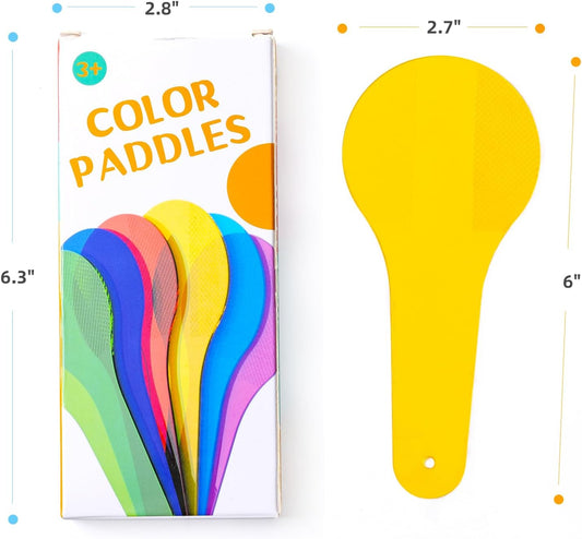 Color Paddles - 60 Pieces 3D Shapes for Teaching - Engaging Color Mixing Toy for Kids
