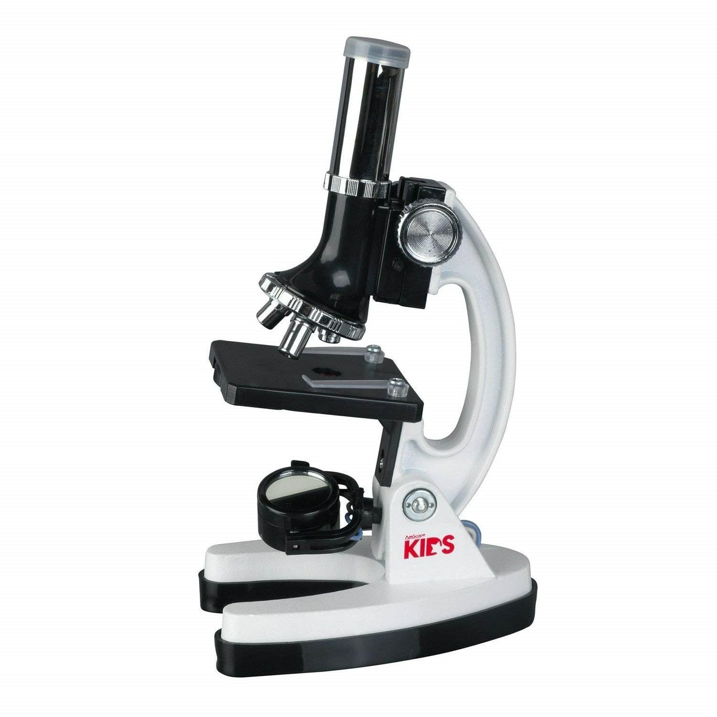 AmScope M30-ABS-KT1-WM 120X-240X-300X-480X-600X-1200X Educational Metal Arm Kids Compound Microscope Kit + Book