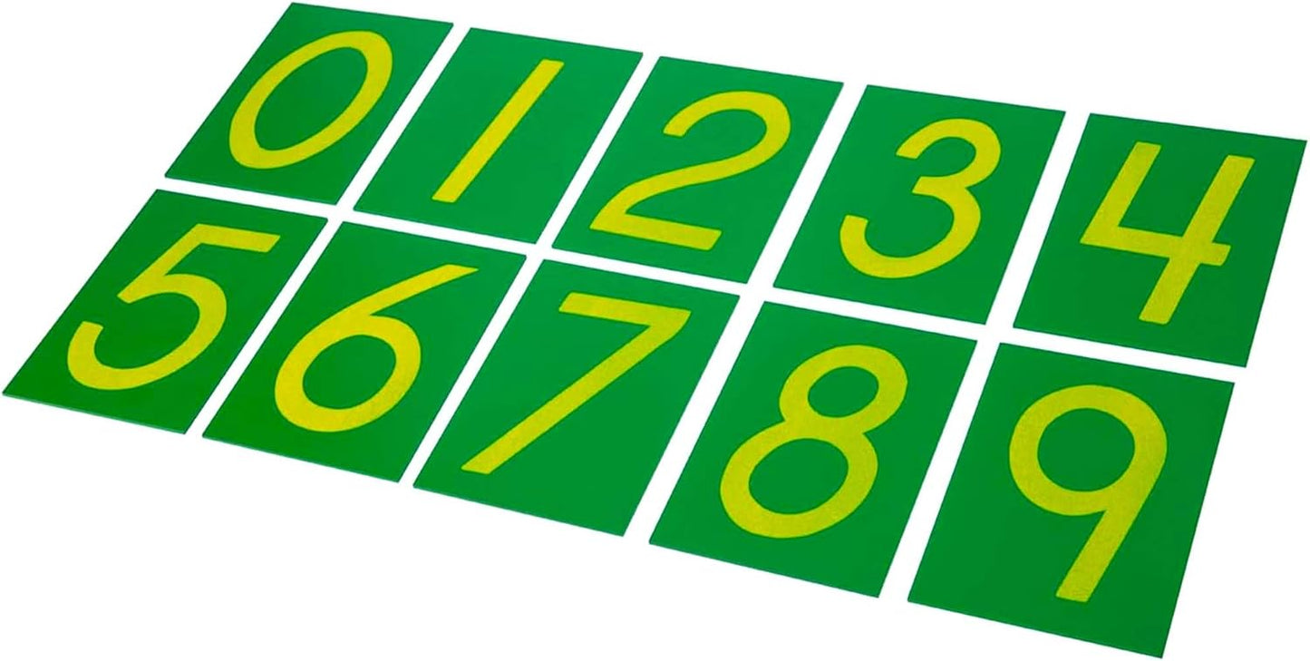 Hidoggy Montessori Sandpaper Numbers 0-9 Cards with Box Sandpaper Numerals for Toddlers Kids