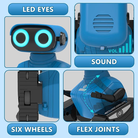 KaeKid Robots for Kids, 2.4Ghz Remote Control Robot Toys with LED Eyes & Flexible Arms, Dance & Sounds, RC Toys for 3 4 5 6 7 8 Year Old Boys Girls (Blue)