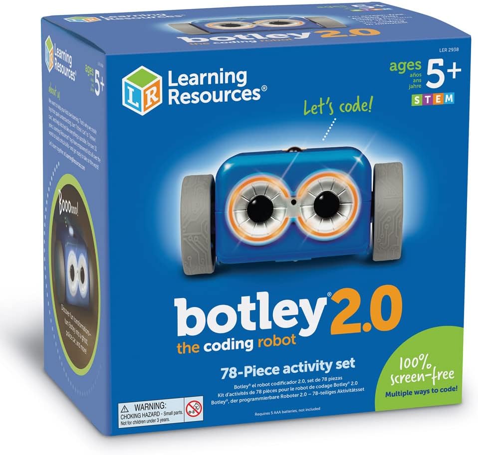 Learning Resources Botley The Coding Robot 2.0 Activity Set - 78 Pieces, Ages 5+, Coding Robot for Kids, STEM Toys for Kids, Early Programming and Coding Games for Kids