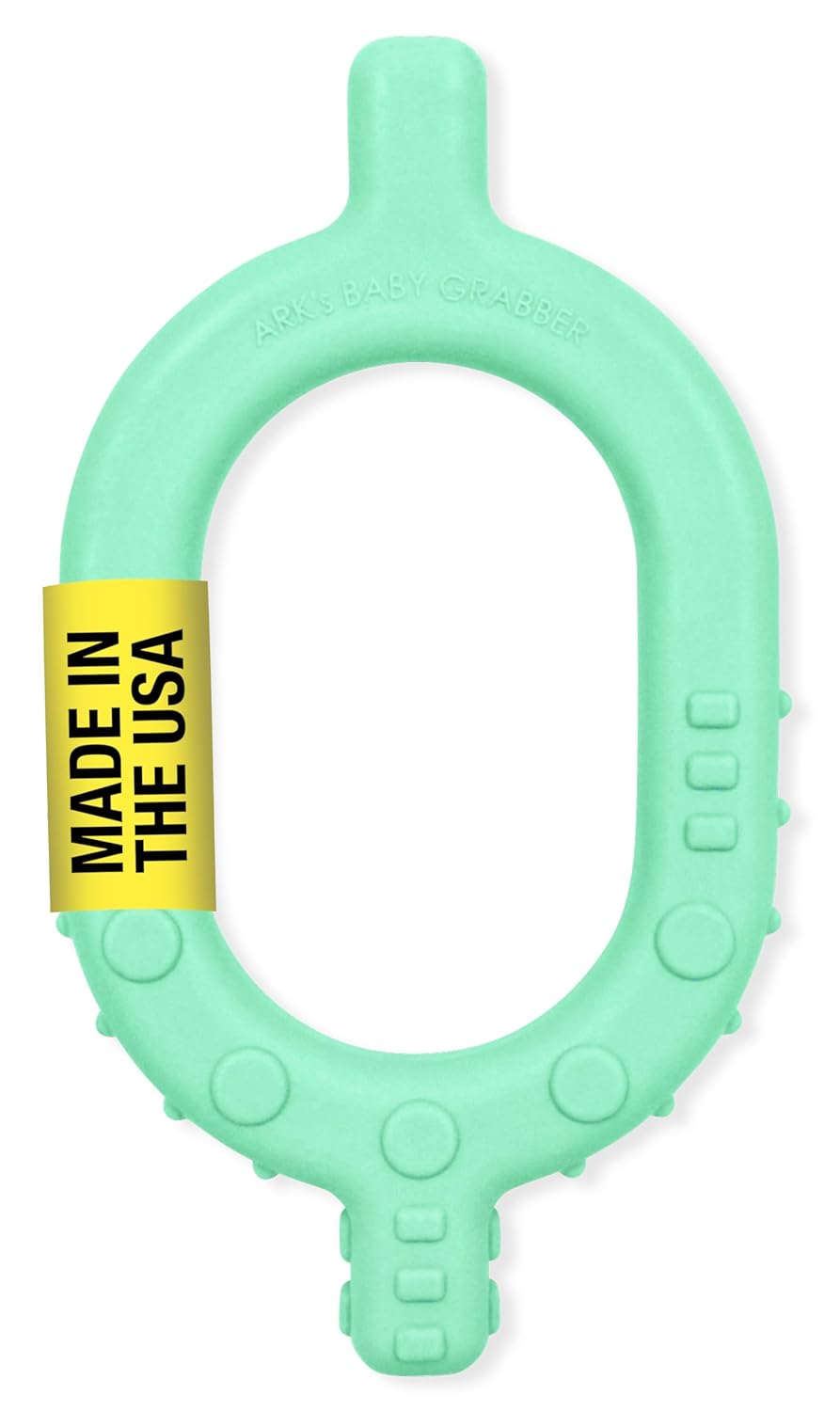 ARK Baby Grabber Sensory Chew, Baby Teether, Sensory Toys for Developing Speech and Feeding Skills, Medical-Grade Oral Motor Therapy Tools, Firm, Turquoise
