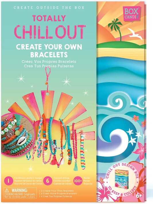 BOX CANDIY Totally Chill Out Woven Friendship Bracelets Kit in Keepsake Box to Make and Share