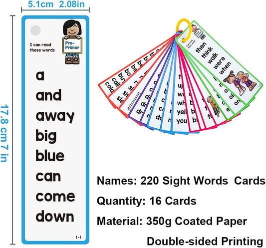 Lachilly 220 Sight Words Flashcards, High Frequency 220 Words, Beginning Reading, Kindergarten to 1st Grade, ESL Teaching Materials, Autism Learning Materials, Vocabulary Building
