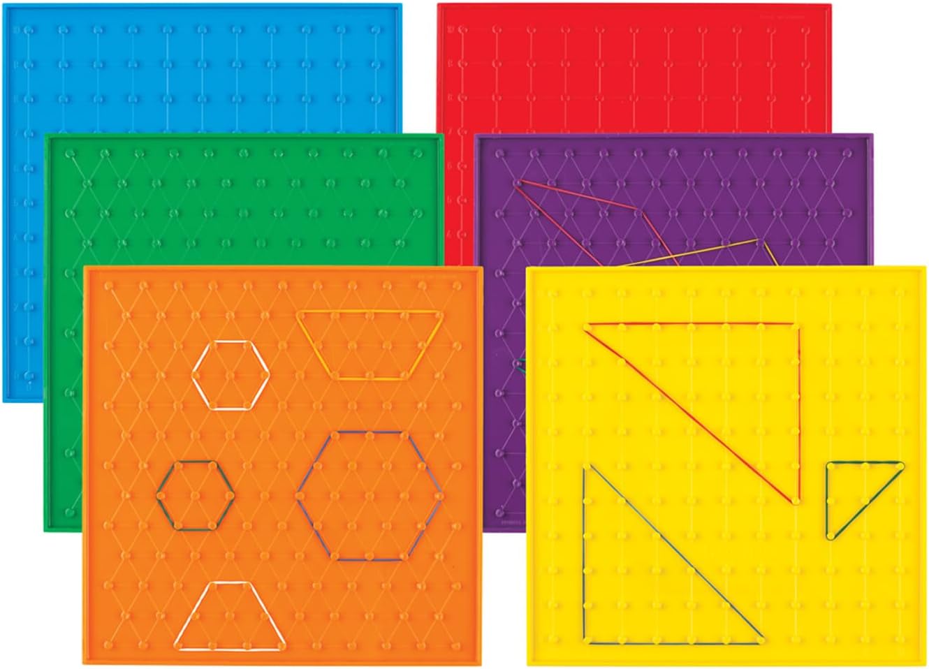 EAI Education 9" Double-Sided 11 x 11 Pin Grid Geoboard - Set of 6