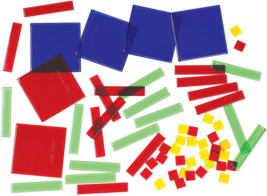 Learning Resources Algebra Tile Class Set - Classroom And Teacher Must Haves, Board Bame, Homeschool Supplies, Math Manipulatives Workbook, Montessori Fraction Materials, Educational STEM