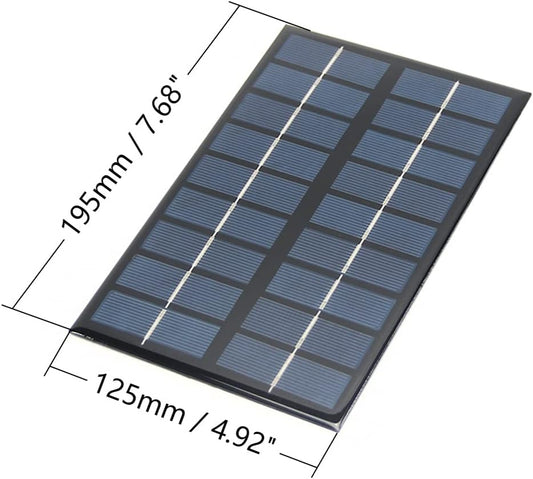 Fielect Mini Solar Panels 9V 3W Small Solar Panel Charger Polysilicon Solar Epoxy Cell Charger DIY Solar System Kit, 195x125mm