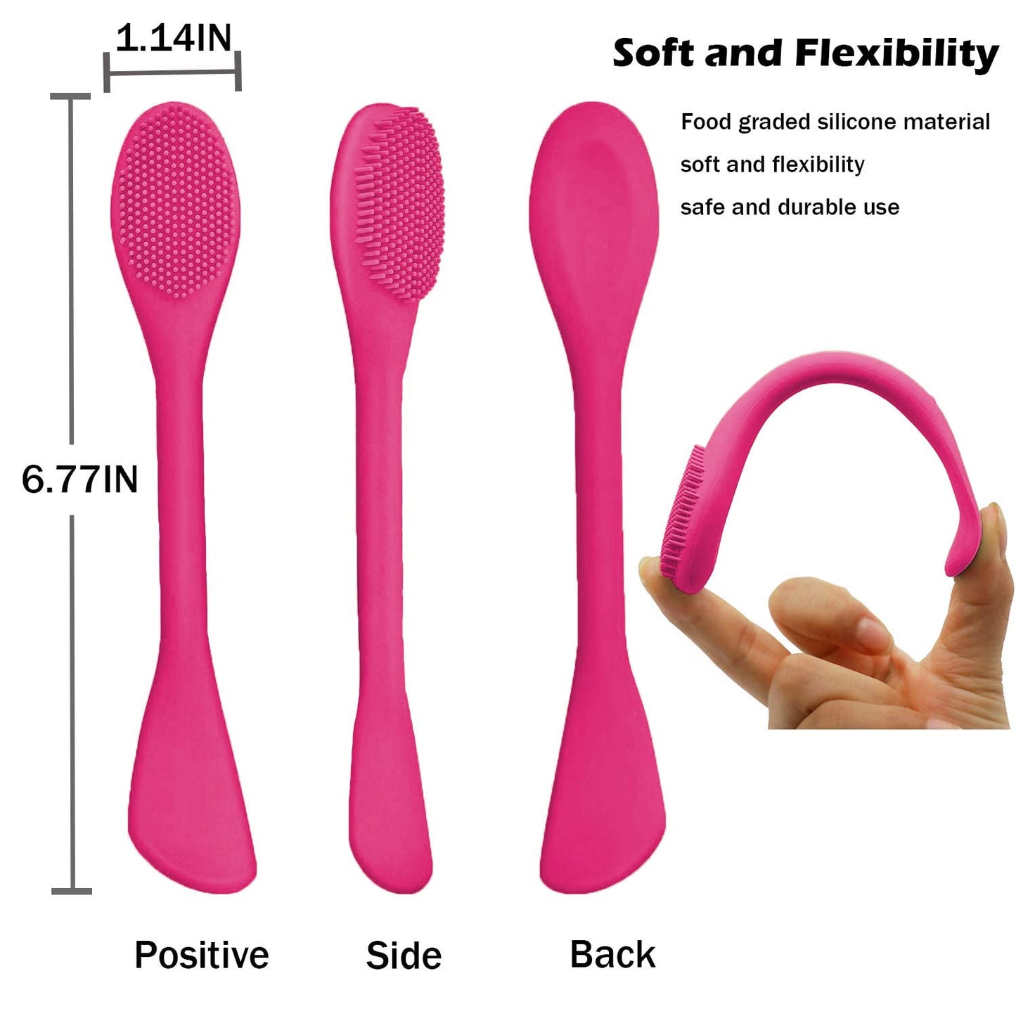 RamPula Silicone Face Mask Brush, Face Scrubber for Gentle Exfoliating & Hairless Moisturizers Applicator Tools for Apply Mud, Clay, Charcoal Mixed Mask, Cream, Lotion