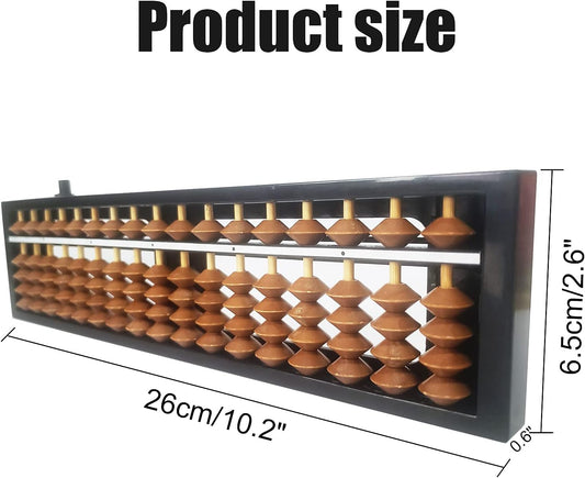 Digit Standard Abacus Soroban Professional 17 Column (10.2 inch) Math Abacus, Math Calculating Tool with Reset Button for Adults Kids (Brown)