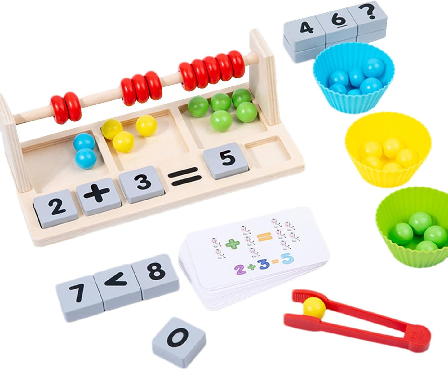 Genérico Wooden Abacus for Children - Early Learning with Wood, Abacus Counter with Beads to Match Colors - for Children Over 3 Years Old in Home Classroom