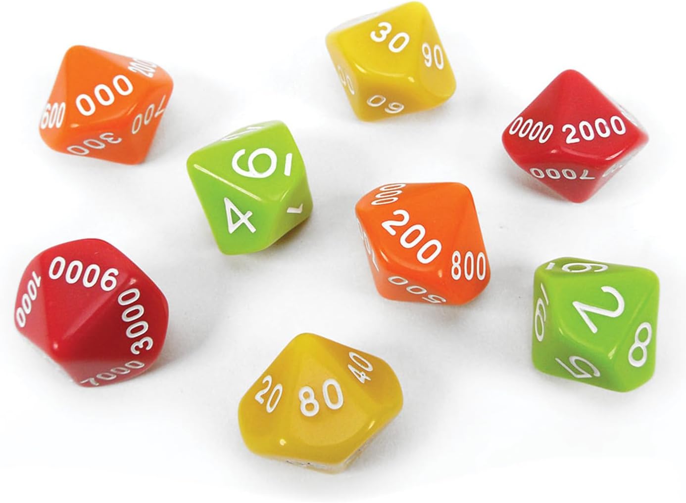 EAI Education Place Value Dice - Ones to Thousands: Set of 8