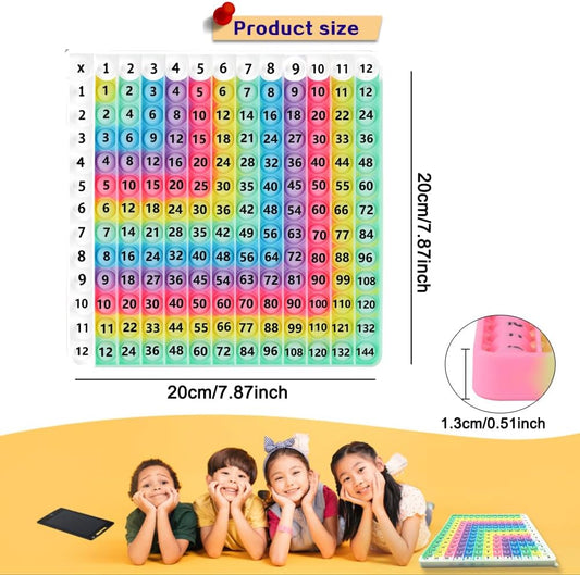 Multiplication Learning Board, 12x12 Multiplication Tables, Push Bubble Sensory Classroom & Home Learning Multiplication Chart Tool,Fidget Game for Teachers to Create a Variety of Math Operations