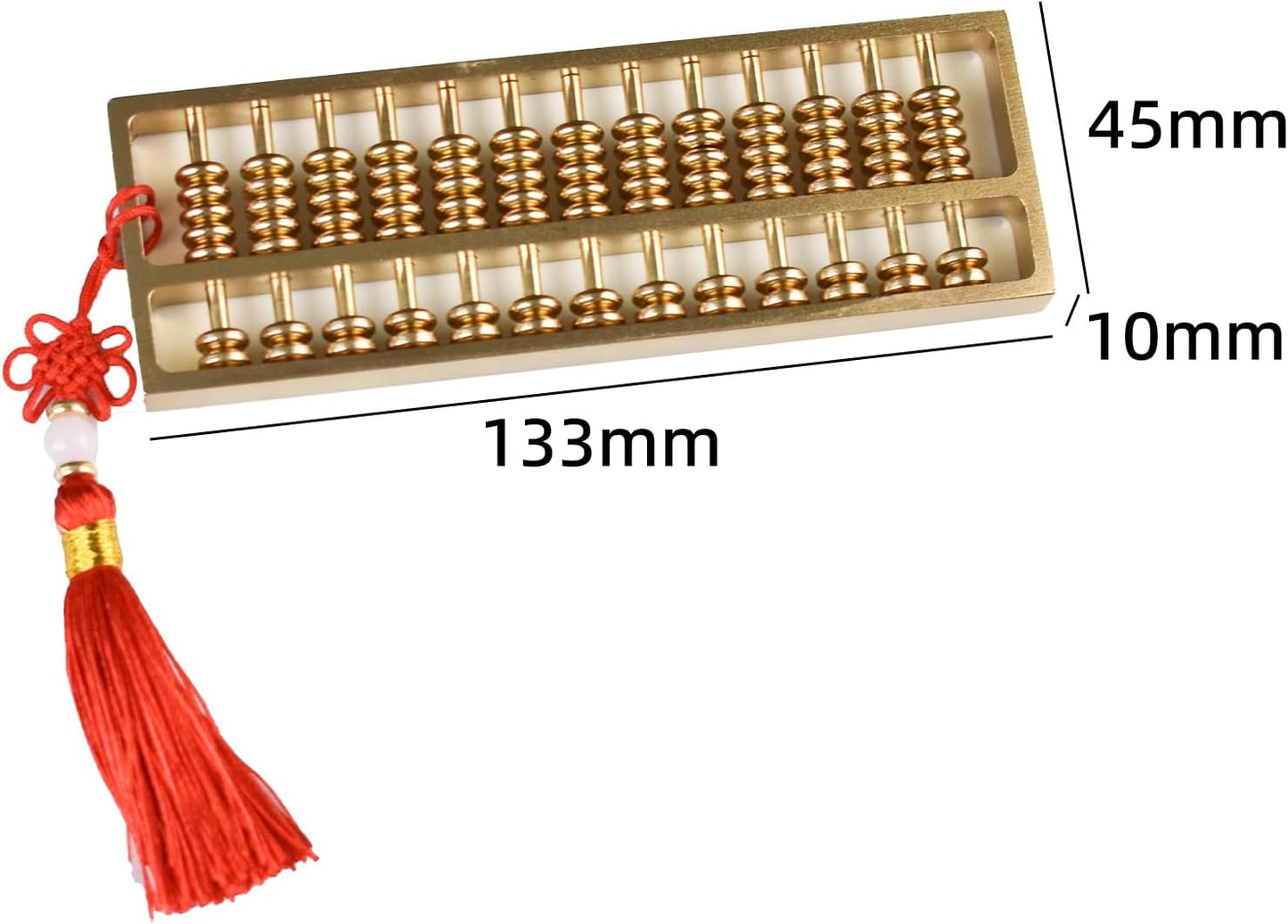Brass Mini Abacus, Copper Decoration, Chinese Calculator Math Tool for Kids Adults, Gold (09-2)