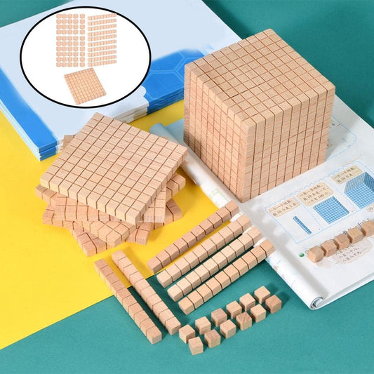 Gazechimp Montessori DIY Wooden Base Ten Blocks Math Manipulative Early Math Learning, Package B