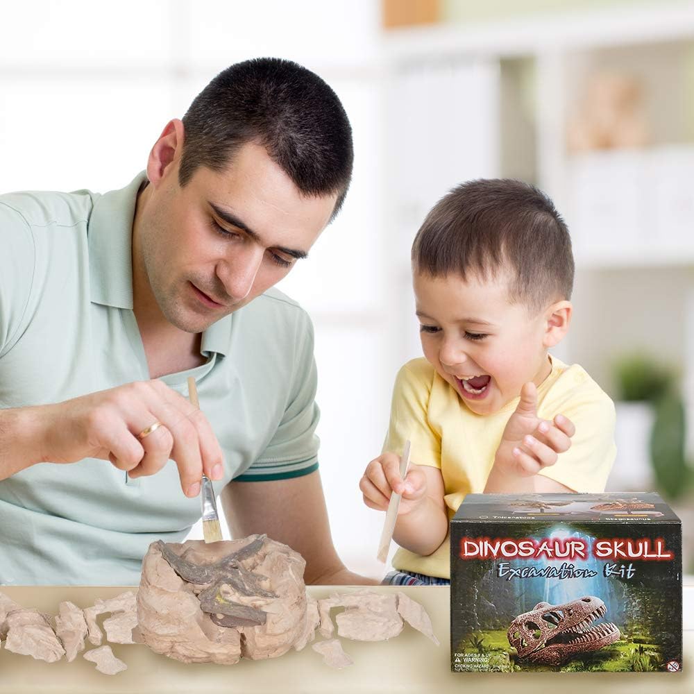 ArtCreativity Dinosaur Excavation Kit for Kids, Brachiosaurus Skull Excavating Set with Fossil Digging Tools and Stand, Fun Science Activity Toy, Educational Dinosaur Gift for Boys and Girls