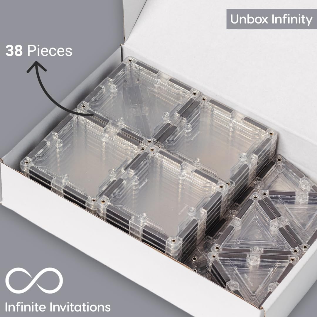 Magnetic Building Tiles, 38 Piece Transparent Clear Crystal Set for Boys Girls Kids, Educational Creative Learning Activity Building Block Toddler Toys, STEM, Children Ages 3 Years +