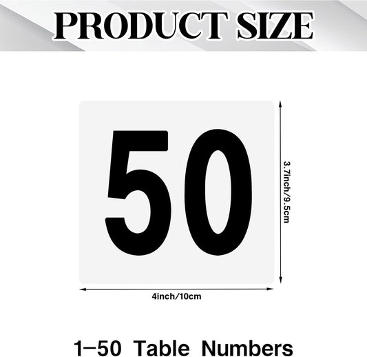 100 Pcs Table Numbers 1-100, Plastic Double Sided Table Number Cards, 4x3.7 Inch Number Signs for Wedding, Restaurant, Reception, Party, Anniversary, Event