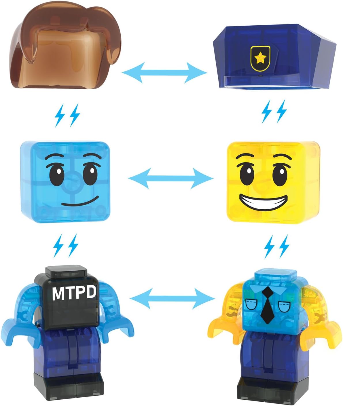 Magna-Tiles Police Station 35-Piece Magnetic Construction Set, The Original Magnetic Building Brand