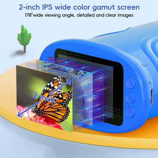 Temodu Kids Microscope 2.0" Screen 1000X Digital Microscope for Kids, Mini Pocket Handheld Microscopes for Children Birthday Festival Gift, Science Education Fun Toys for Boys Girls Ages 4-12 (Blue)