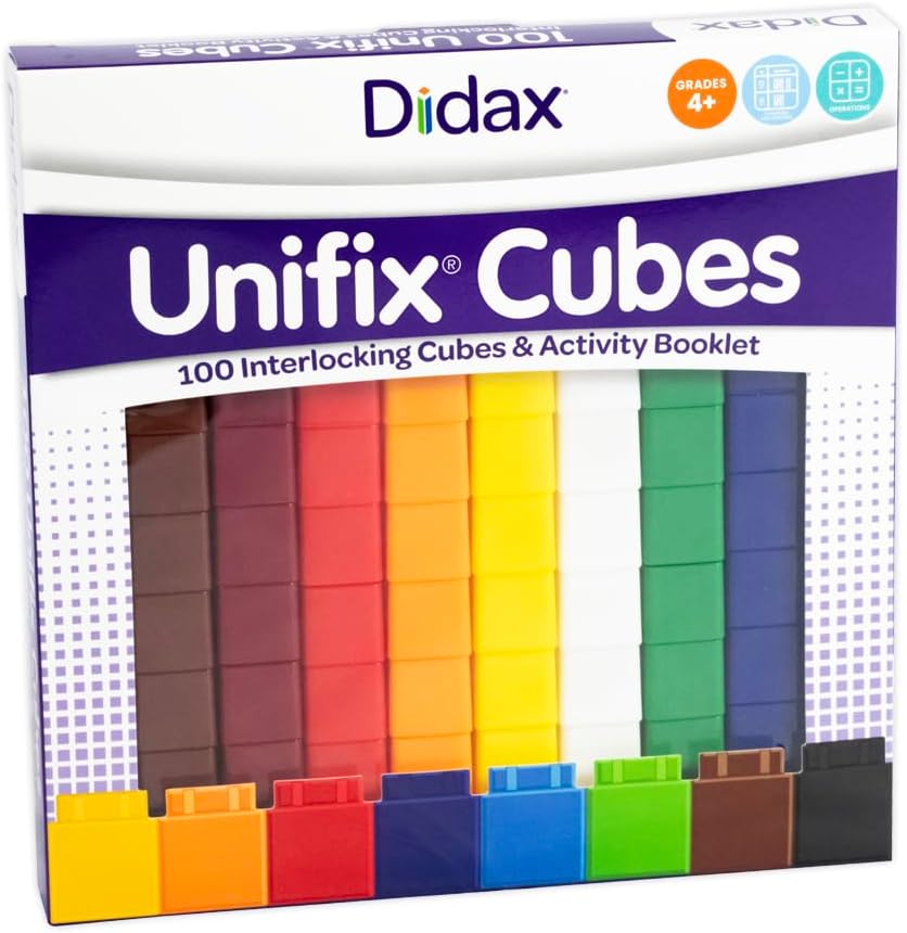 Didax Unifix ® Cubes Interlocking Counting Cubes with Activity Booklet (Set of 100)