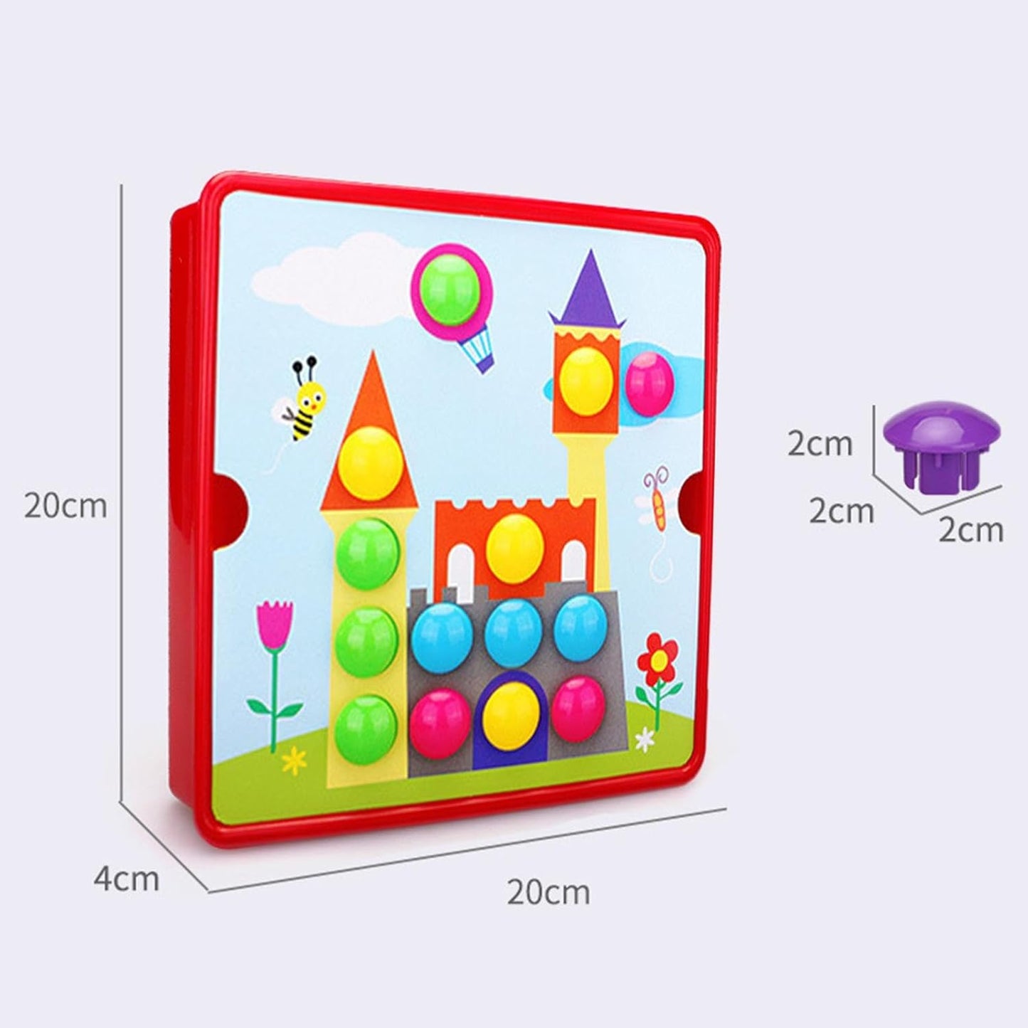 Mosaic Activity Set with 46 Buttons and 12 Images for Children Ages 2 to 4, Style C