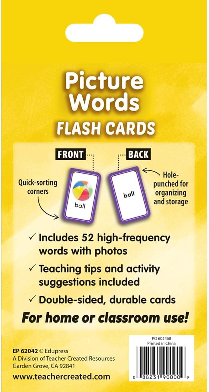 Teacher Created Resources Picture Words Flash Cards (EP62042)