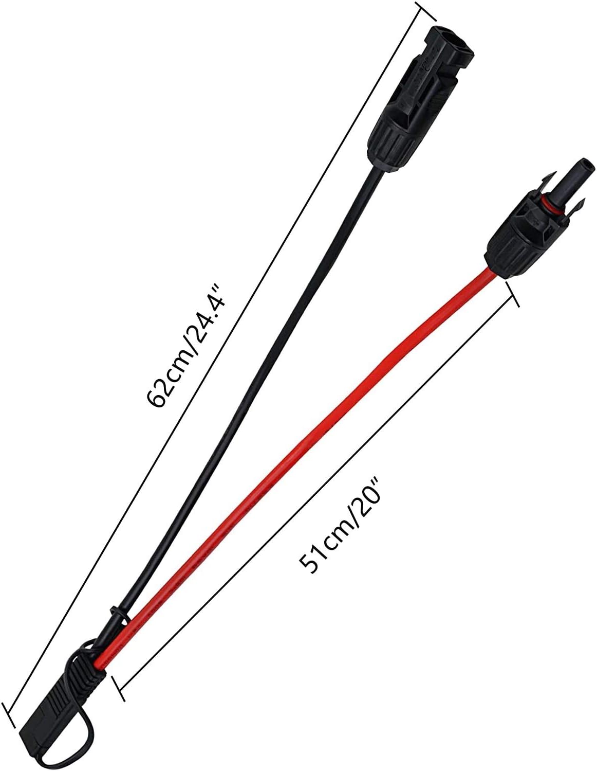 Solar Panel to SAE Adapter With MC4 Connector Extension Cable 10AWG for Easy Connection to Battery Charger Kit - RV Compatible With Polarity Reverse Adapters