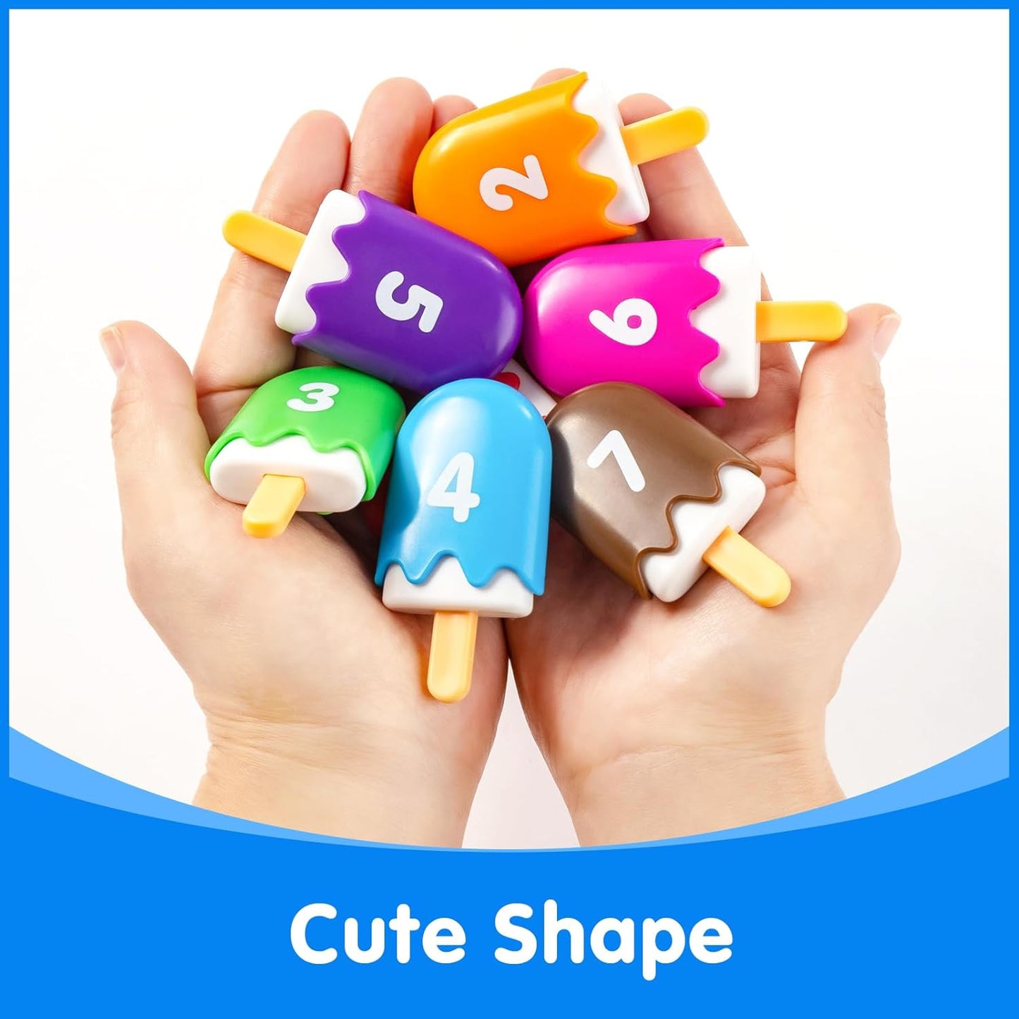 100 Pcs Math Linking Cubes with 384 Cartoon Stickers – Mini Number Pops 1-10 – Essential Counting Cubes for Kids Math Learning and Fun Activities