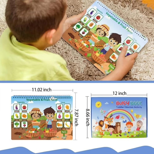 Busy Book for Toddlers 3-5, Travel Busy Book Preschool Learning Activities,Birthday Gifts for Boys Toddlers, Travel Toys for Airplane Car for Kids Ages 4-8, Autism Sensory Travel Toys
