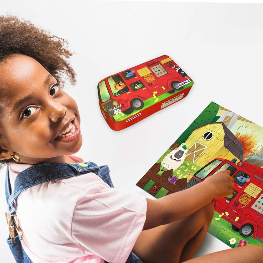 KiDEPOCH 100pc Barnyard Floor Puzzle, 13.8" x 19.7", Paper, Jigsaw, Beginner, 3-8 Years