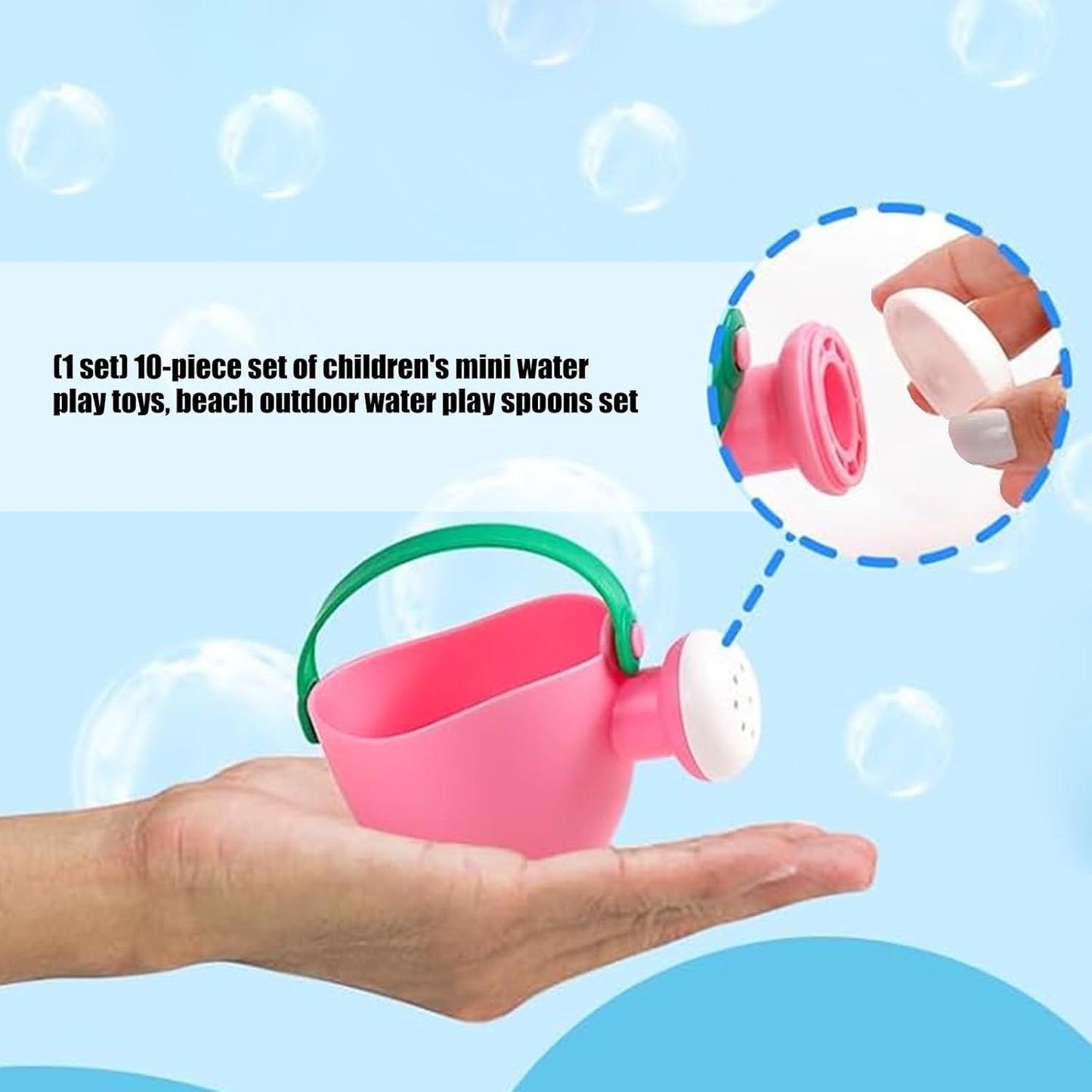 Colorful Water Play 10Pcs Toddler Sand Tools for Beach, Pool Sensory Learning Activities Sand and Water Toy