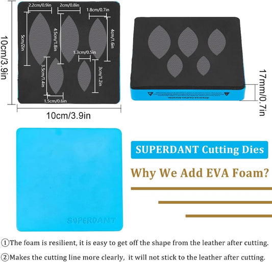 SUPERDANT Leather Cutting Dies 5 Size Leaves Earring Die Cutter Making Die Stacking Earring Cutting Machine Dangle Leather Wooden Dies Cuts for Jewelry Accessory Making Women Gifts Art Crafts DIY