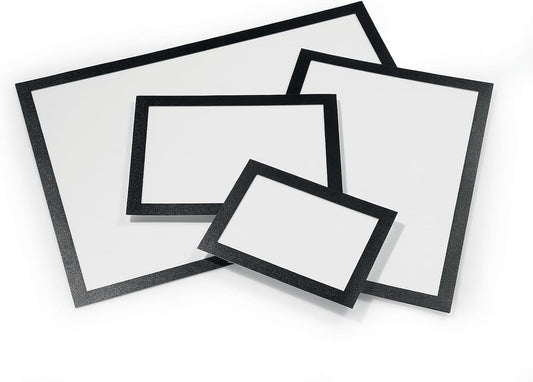 Durable Duraframe Self Adhesive Magnetic Sign Holder in Half Letter-Size 5.5" x 8.5" Inches - Black Frame - Pack of 2