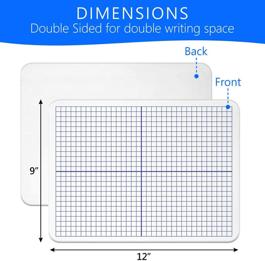 Small White Board 9X12, Small Dry Erase Board 2 Pack Whiteboard Dry Erase Double Sided with Lines Mini Whiteboard, Lapboard Ideal for Homeschool, Office, Classroom White Boards for Kids