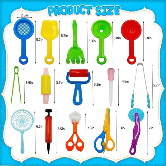 15 Pieces Sensory Bin Filler Sensory Motor Aids, Fine Motor Skills Handy Scooper Set with 5 Scoops, Silicone Tongs, Plastic Forceps, Scissors Clip, Air Pump, Dropper