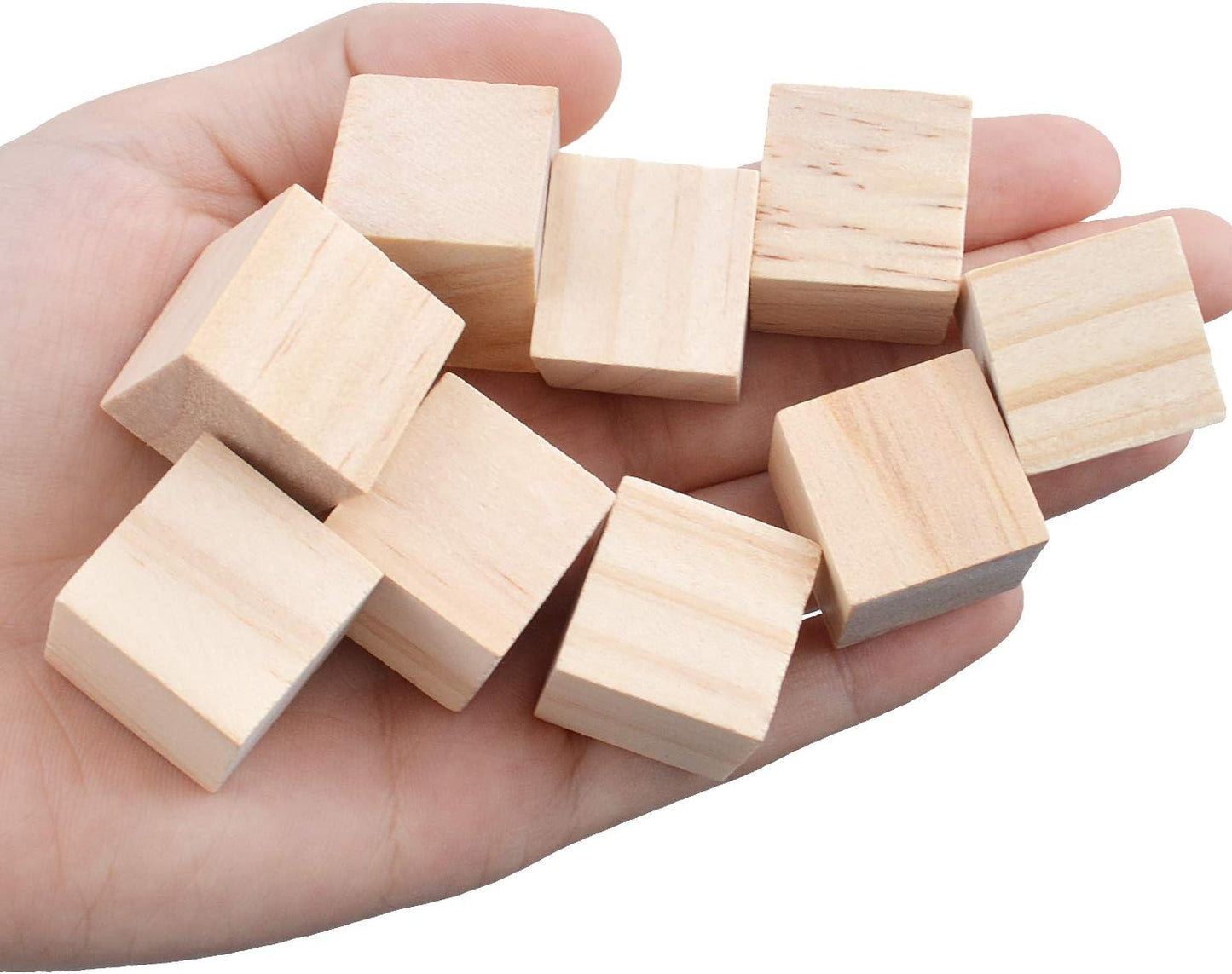 Wood Cubes,50pcs Square Blocks Unfinished Cubic Wooden for Math Counting Craft Childlike Game,2cmx2cmx2cm